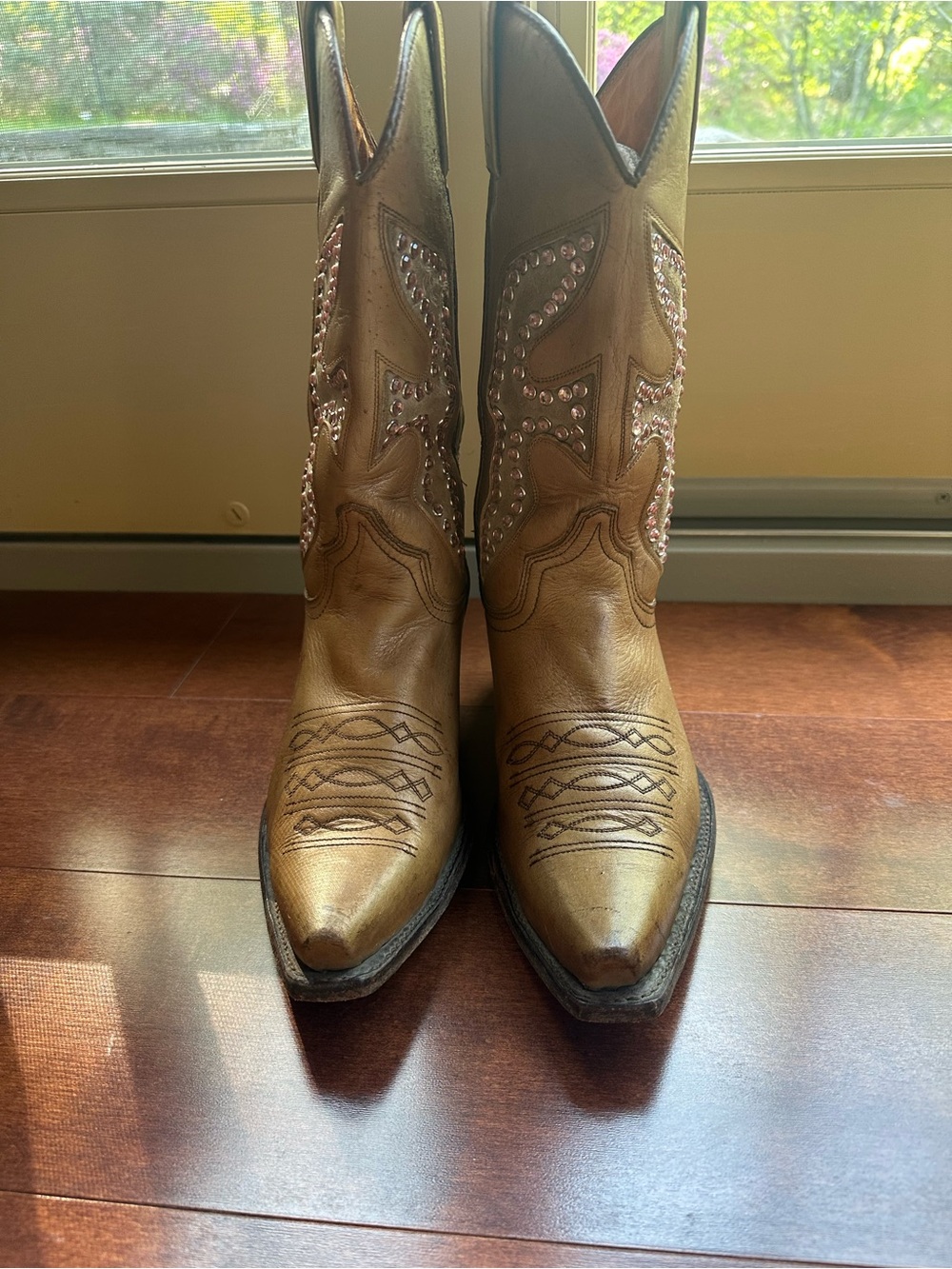 FRYE Rhinestone Western Cowboy Boots - Picture 6 of 7